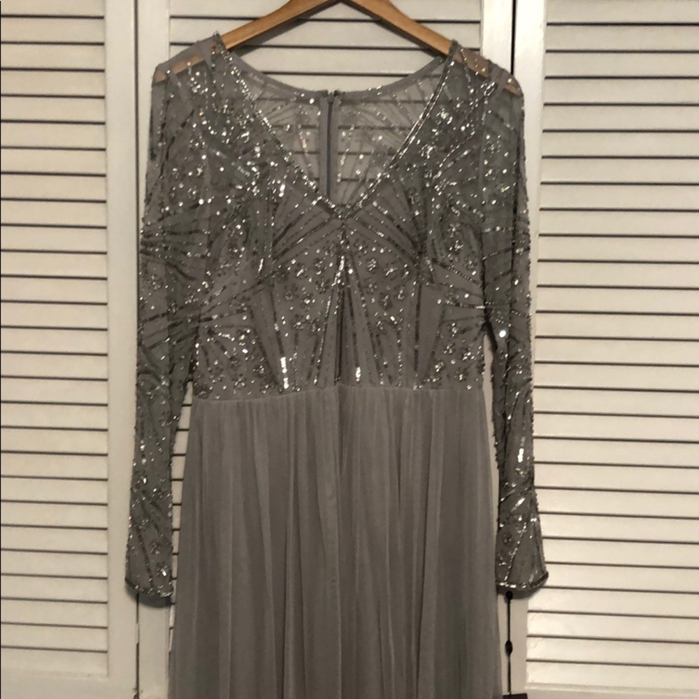 Adrianna Papell Long Sleeve Gown - Picture 4 of 7